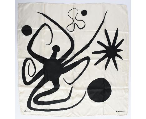 Alexander Calder (1898-1976) La Mer, an Ascher silk scarf,  designed 1946, screen-printed, signed in the print Calder and Asc