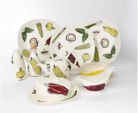 A collection of Midwinter Stylecraft Salad Ware  designed by Terence Conran,  printed in colours on white comprising, small t