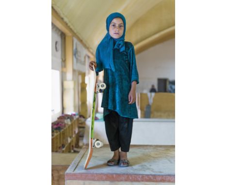 Jessica Fulford-Dobson (b. 1969) Skate Girl, Kabul, June 2014.  Chromogenic print, flush-mounted. 160 x 45 cm (46 x 77.5 in.)