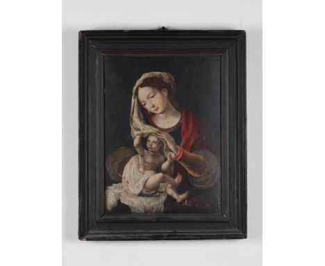 [To be sold without reserve]  Circle of Jan Gossaert ('Mabuse') Madonna and Child 16th Century Oil on panel In an early frame