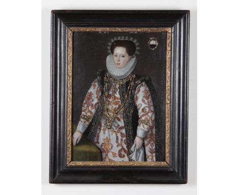 A Marriage Portrait of an Elizabethan Lady French, 16th Century (c. 1580) Oil on panel Property of a Gentleman Provenance: Ch