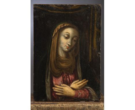 [To be sold without reserve]  The Virgin Mary Late 16th Century Oil on oak panel Unframed  Property of a Gentleman  Dimension