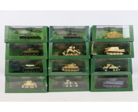 Atlas - 12 x boxed die-cast model military vehicles in 1/72 scale to include T-34 Eastern Front 1943, M3 Grant, Somua S35 and