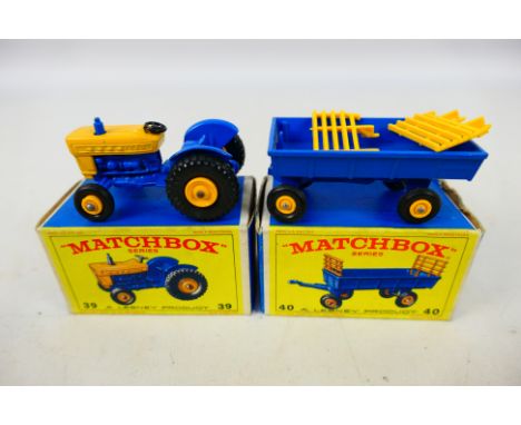 Matchbox - Lesney -  Two diecast model motor vehicles by Matchbox to include Matchbox by Lesney #39 Ford Tractor ( appear in 