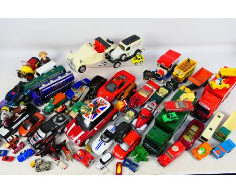 Matchbox - Corgi - ERTL - Gearbox - Others - A mixed assortment of over 50 unboxed vehicles in varying scales; some diecast, 