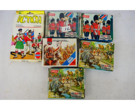 Airfix, A-Toys - Six boxed sets: 5 x Airfix HO-OO scale to include: 2 x Zoo Animals set number one #S24 - 50, American Indian