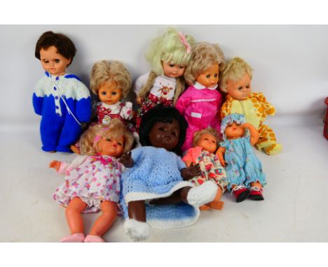 Chiltern - Unmarked makers - A loose collection of nine dolls mainly vinyl and some hard plastic., including a Chiltern black