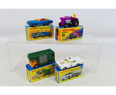 Matchbox Superfast  -  Four diecast model motor vehicles by Matchbox Superfast to include #69 Rolls Royce Silver Shadow, #55 