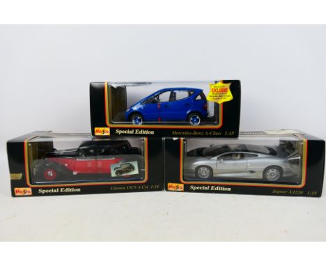 Maisto - 3 1/18 scale Special Edition diecast vehicles to include #46629 Mercedes-Benz A-Class, #35821 Citroen 15CV 6 Cyl and