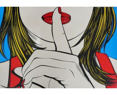 DEBORAH AZZOPARDI 'Sssh', print in colours, laid on board, 50cm x 70cm. 