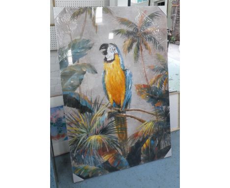 CONTEMPORARY SCHOOL 'Parrot among the Trees', print, 150cm x 100cm. 