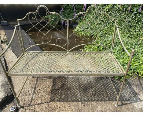 GARDEN BENCH, 97cm x 108cm x 51cm, Regency style. 
