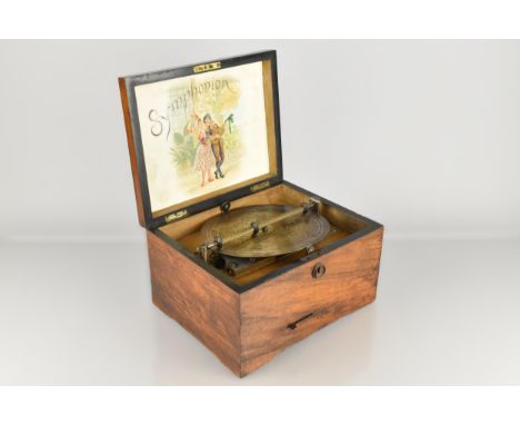 A Late 19th/Early 20th Century Walnut Cased German Symphonion Musical Box, No.468100, Complete 41 Tooth Music Comb (No Crank 