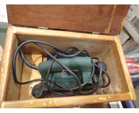Boxed Bosch PHO 15-83 600w electric wood plane. All electrical items in this lot have been PAT tested for safety and have pas