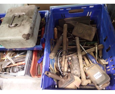 Four boxes of mixed hand tools. Not available for in-house P&amp;P 