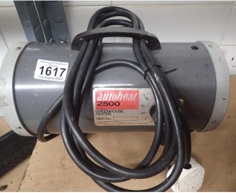 Autoheat 2500 230v electric greenhouse heater. All electrical items in this lot have been PAT tested for safety and have pass