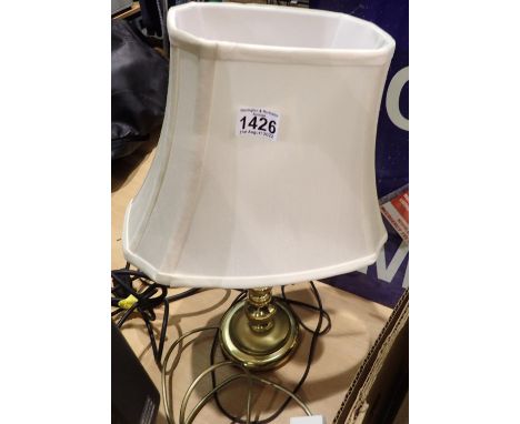 Boxed table lamp and a pair of onyx candlesticks. All electrical items in this lot have been PAT tested for safety and have p