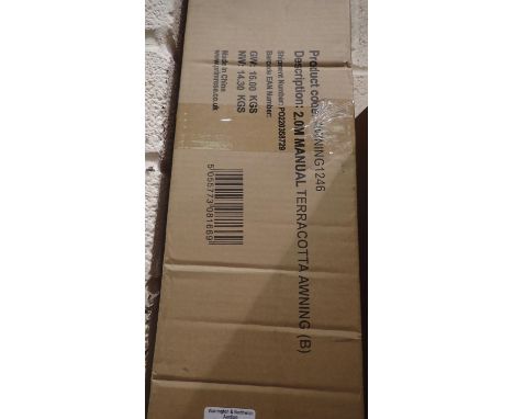 New old stock Manual 2 metre terracotta awning. Not available for in-house P&amp;P 