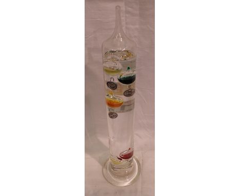 Gallileo glass thermometer, H: 30 cm. Not available for in-house P&amp;P 