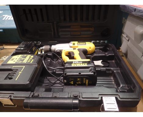 Cased DeWalt drill with battery and case. All electrical items in this lot have been PAT tested for safety and have passed. T