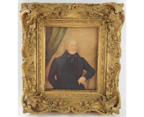A 19thC English School. Half length portrait of Mr James Howell, aged 41, 1869, artist W A Thompson, 15cm x 12.5cm.