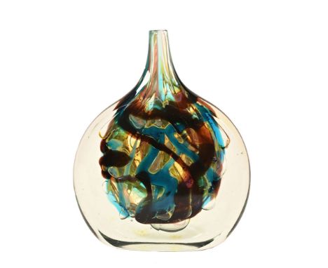 A Mdina cut ice fish vase, designed by Michael Harris.  Height 21.5 cm (see illustration).   CONDITION REPORT:  The vase is i