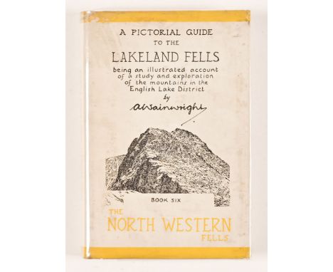 Alfred Wainwright, A Pictorial Guide to The Lakeland Fells Book Six, The North Western Fells first edition with yellow rexine