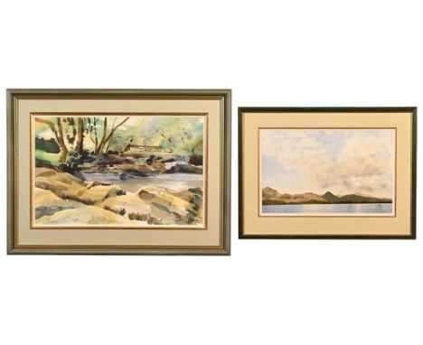 Jim Ridout (born 1946) two watercolours, the first titled "Summer Clouds Over Causey Pike", 34 x 54 cm, framed and mounted, t