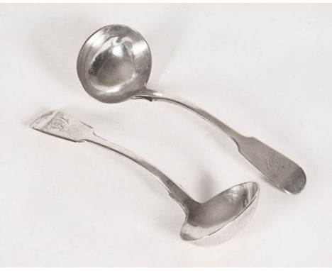 A pair of silver Newcastle ladles, makers Reid & Sons Newcastle 1820.  Length 18 cm, weight 148 grams (see illustration).