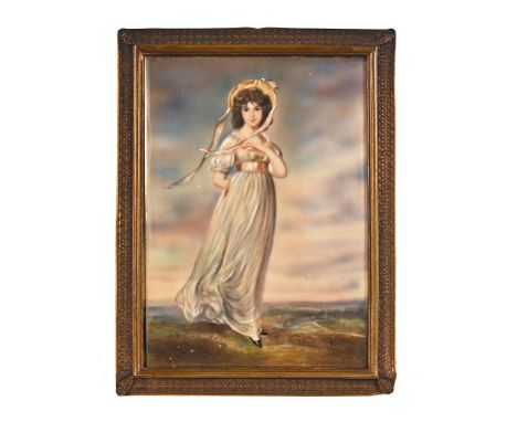 N Hopford a portrait miniature on ivory of a young lady wearing a bonnet, 13.5 x 10 cm in a gilt frame.  NOTE:  This item has