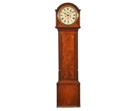 An early 19th century mahogany longcase clock, by William Smith St James's Edinburgh with circular dial and two train strikin