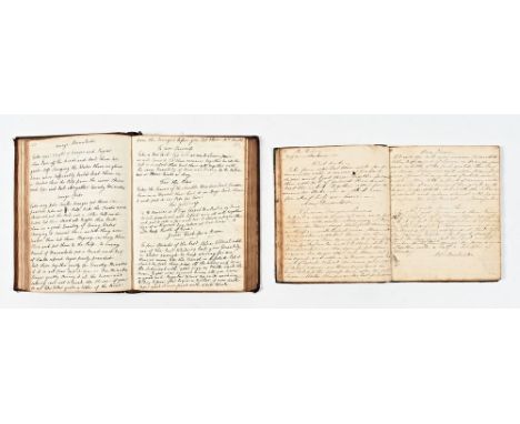 Two handwritten recipe books, one dated 1808, the second similar period, large variety of recipes, pork pies, mutton stew, le