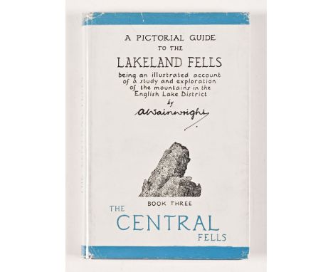Alfred Wainwright, A Pictorial Guide to The Lakeland Fells Book Three, The Central Fells first edition with blue rexine cover