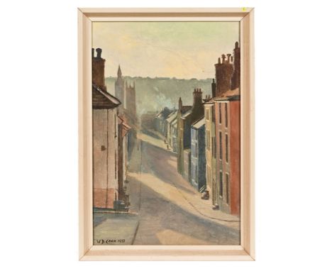 William Donald Coon (1919-1979), an oil painting on canvas "Scotch Street Whitehaven", signed and dated 1973.  45 x 29.5 cm, 
