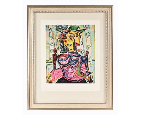 After Pablo Picasso, a limited edition gouttelette "Seated Portrait of Dora Maar, 1939", No 1/50, plate 86 cm x 70 cm, well f