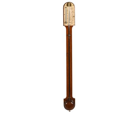 A 19th century stick barometer by Whitehouse Warwick Street Pimlico, with ivorine dial and exposed tube.  Height 92 cm.