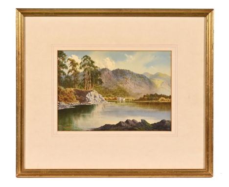 Edward Horace Thompson (1879-1949), a watercolour Derwentwater and Friars Crag.  18 x 25 cm, framed and mounted. CONDITION RE