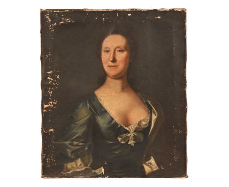 An 18th century portrait oil on canvas of a lady, 76 x 66 cm.