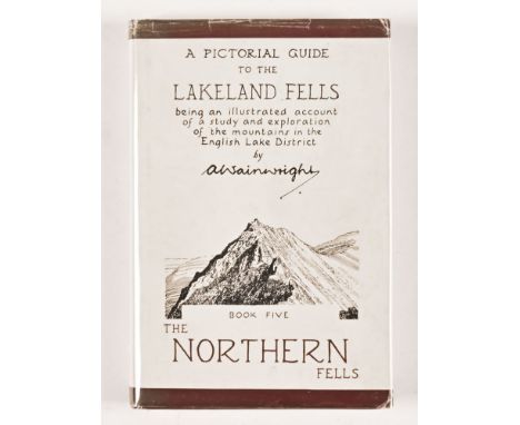 Alfred Wainwright, A Pictorial Guide to The Lakeland Fells Book Five, The Northern Fells with red rexine cover, rounded corne