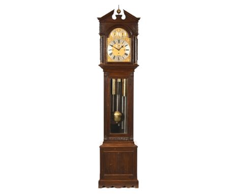 An Edwardian mahogany longcase clock, with three train fusee movement by The Goldsmiths and Silversmiths Company Regent Stree