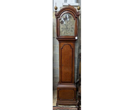A George III oak 8 day longcase clock, marked William Carter, London (later cased), height 220cm