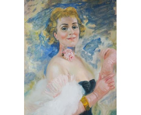John Strevens (1902-1990), oil on canvas, Portrait of Betty Melgrave, signed and dated '63, and inscribed verso, 50 x 40cm