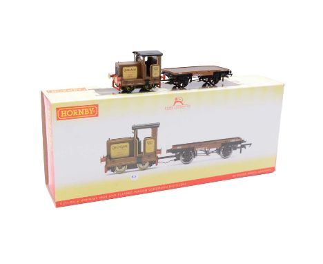 Hornby OO gauge model railway diesel locomotive, ref. R3707 Ruston &amp; Hornsby 48DS and flatbed wagon, Longmorn Distillery,