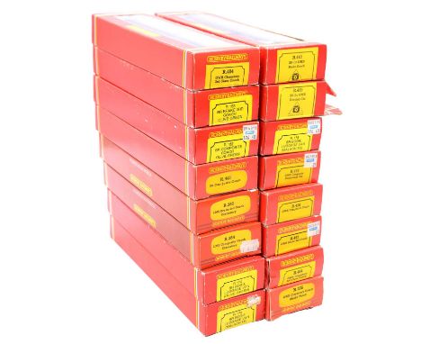 Hornby OO gauge model railway passenger coaches, sixteen including ref. R.163 SR brake coach 3rd class; ref. R. 441 SR compos