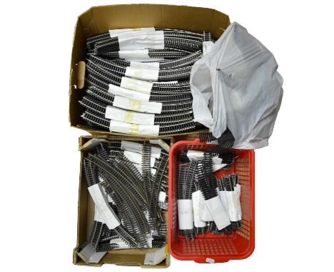 OO gauge model railway track, three trays, most sorted by type, looseQty: 3 trays