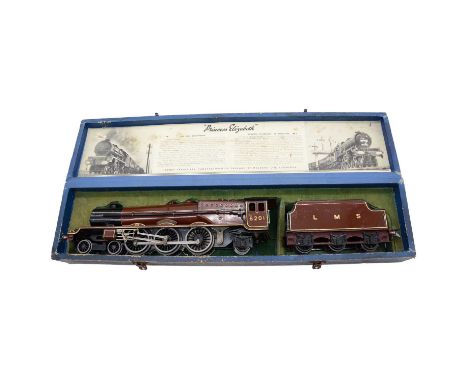 Meccano Hornby O gauge model railway locomotive and tender, LMS 4-6-2 Coronation class 'Princess Elizabeth' no. 6201, three-r