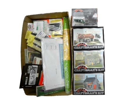 Ratio, Peco and other OO gauge model railway trackside building kits, including Ratio ref. CK20 village post office; ref. CK1