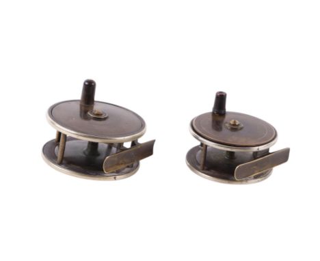 Two vintage fly fishing reels, 3 1/2 inch and 3 3/4 inch (2).