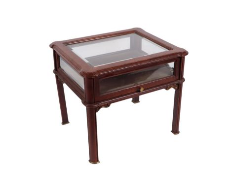 A mahogany table vitrine, 65cms wide.