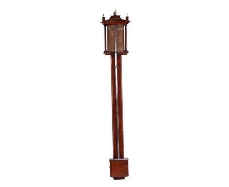 A 19th century mahogany stick barometer, 100cms high.